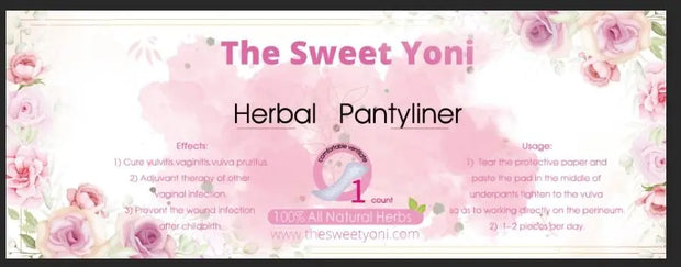 Sweet Yoni Herbal Pantyliners (5 per pack) The Sweet Yoni
